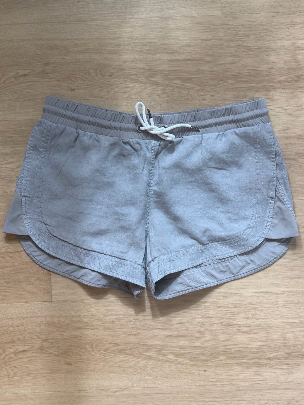 Athleta Light Gray Athletic Drawstring Shorts